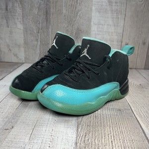 Air Jordan 12 Retro Hyper Jade Toddler Shoes Turquoise Black Size 9C 819666-017